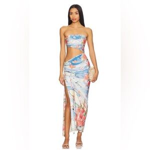 Agua Bendita Gwen Nacar Strapless Dress